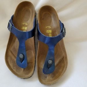 Birkenstock Blue Gizeh Birko-Flor - Size 38